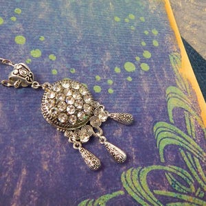 Art Nouveau Pendant Necklace: Vintage Style Silver Chain, Fairy Core