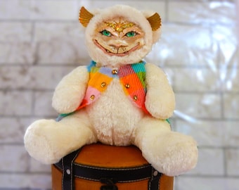 Creepy Cute Animal Art Doll, Creepy Bear Plushie / OOAK Creature, Handmade Plushie/ Fantasy Creature, Creepy Plush, Scary Animal Plush