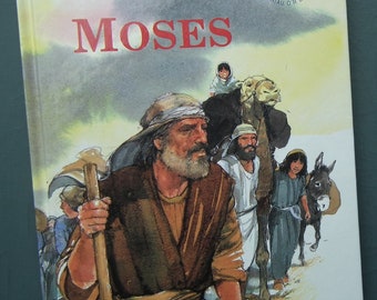 Moses vintage 1990s Welsh language children's book HB First Edition Cymraeg religion Bible story Christianity Emily Huws Tony Morris