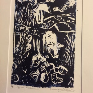 Help! The Pigs Out! Original Printmaking in one or two colours, limited edition by Rosemary Derwent