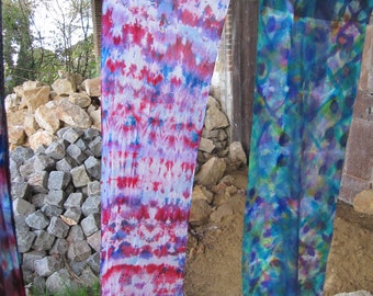 SHIBORI Hand Painted Silk Scarves - Autumn Collection - Crepe de Chine - Luxury Unisex Abstract & African Inspired patterns