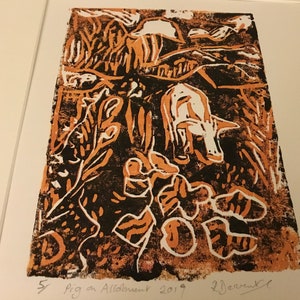 Help The Pigs Out Original Printmaking in one or two colours, limited edition by Rosemary Derwent image 2