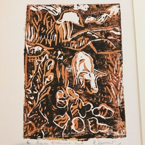 Help The Pigs Out Original Printmaking in one or two colours, limited edition by Rosemary Derwent image 4