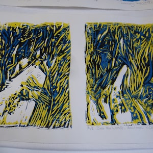 Original LINO Prints from a Concert Sketchbook by Rosemary Derwent Bourg-en-Bresse Jazz à La ferme Venue on Friday night image 4