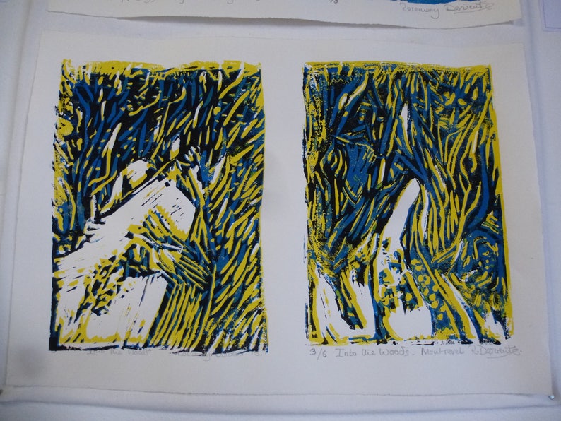 Original LINO Prints from a Concert Sketchbook by Rosemary Derwent Bourg-en-Bresse Jazz à La ferme Venue on Friday night image 4