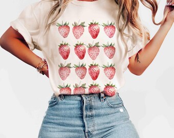 Strawberry Cottagecore T-Shirt, Comfort Colors Botanical Garden Tee