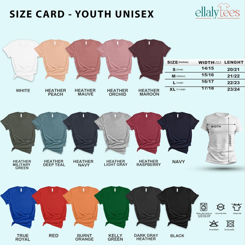 a women's t - shirt size chart with different colors