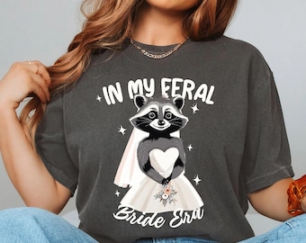 Funny Raccoon Bride T-Shirt: Vintage Comfort Colors Distressed Retro Tee