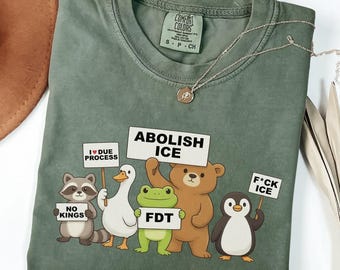 Comfort Colors FDT Protest Shirt, Abolish ICE, No Kings, Due Process