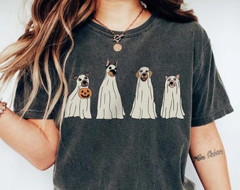 Ghost Dog Halloween Shirt, Spooky Season Dog Lover Apparel