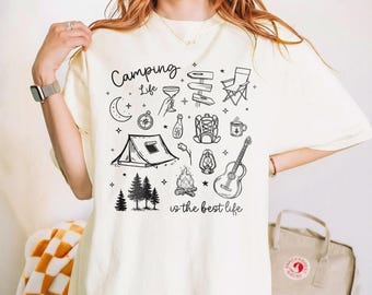 Comfort Colors Camping Life Shirt, Outdoor Adventure Graphic Tee