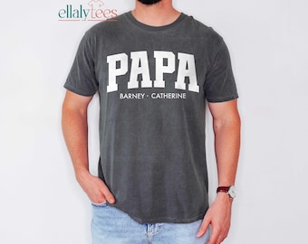 Personalized Grandpa Shirt, Custom Grandchildren Names, Papa Gift