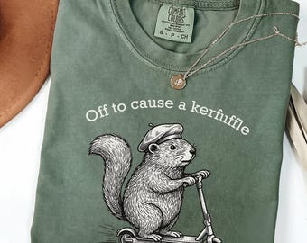 Off To Cause A Kerfuffle Comfort Colors Shirt Funny Groundhog Scooter Tshirt