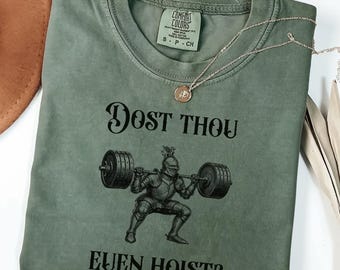 Comfort Colors Medieval Gym T-Shirt: Funny Knight Weightlifting Tee