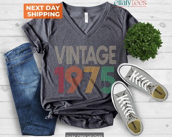 Vintage 1975 51th Birthday Shirt, Soft Blend Tee