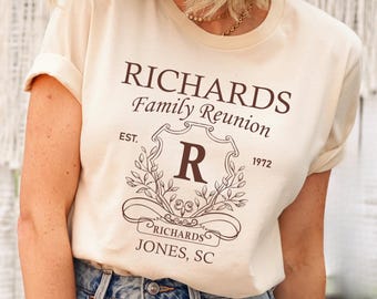 Custom Family Reunion Shirts, Matching Name Monogram Tee