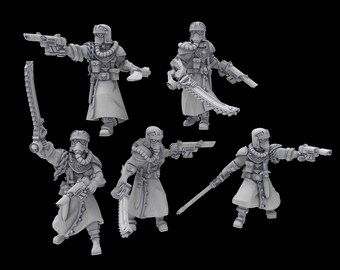 Conscript Sergeant Miniature | Armageddon's Legion – The Iron Regiment | 28mm Grimdark Sci-Fi Wargaming Proxy Model