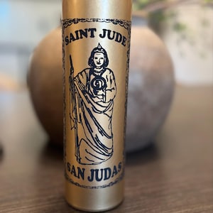 St Jude | San Judas.  Devotional Candles | Green, White Label, and Gold Prayer Candles for Miracles & Protection