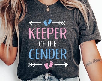 Gender Reveal T-shirt, Keeper of The Gender Shirt, Gender Reveal Party Shirt, Team Boy Team Girl Baby Announcement Shirt, Gender Keeper Gift