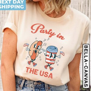 Retro Party in The USA Shirt, 4th of July Tee, Retro Funny Fourth Shirt, America Patriotic Shirt, Independence Day, Womens 4th of July Shirt