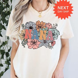 Floral Nana Shirt, Blessed Nana Shirt, Flower Nana Shirt, Cute Nana Shirt, Grandma Garden Shirt, Comfort Colors®, Floral Grandma Gift