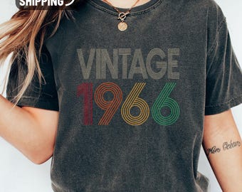 Retro 1966 60th Birthday Shirt, Vintage Style Tee