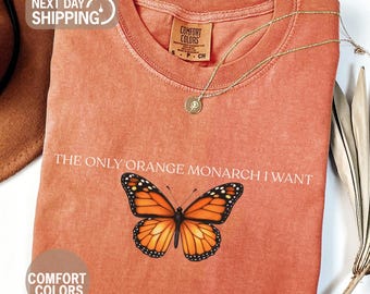 Orange Monarch Butterfly Comfort Colors Shirt, Pro Democracy Tee