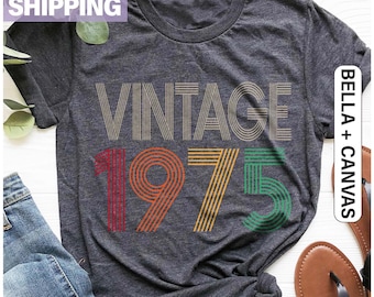 Vintage 1975 51th Birthday Shirt, Unisex Cotton Tee