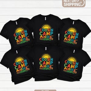 Cousin Camp 2025 Shirt, Family Summer Campfire Shirt, Matching Cousin Camp Shirt, Camping Trip Shirt, Kids Outdoor Adventure Shirt for Him