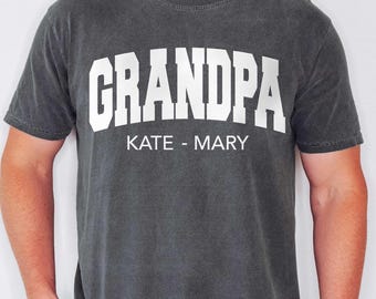 Personalized Grandpa Shirt, Custom Papa Shirts, Grandpa Gift, Christmas Gift with Grandchildren Names, Customized Father's Day Shirt for Dad