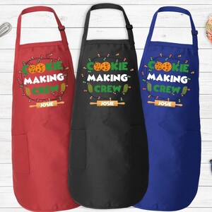 Personalized Cookie Making Crew Apron, Christmas Apron, Christmas Lights Apron, Christmas Gift, Christmas Cookie Apron, Cookie Apron
