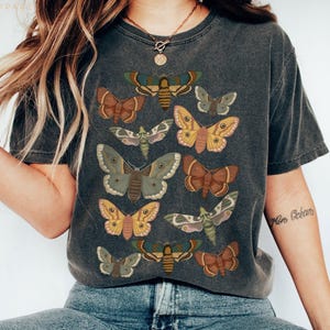 Comfort Colors® T-Shirt, Butterfly Shirt, Moth Shirt, Cottagecore Shirt, Bug Shirt, Dark Academia Shirt, Goblincore Tee, Gift For Womens