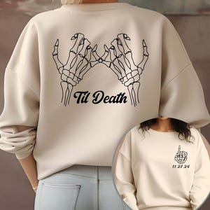 Til' Death Bride Sweatshirt, Engaged Gothic Halloween Wedding Sweater