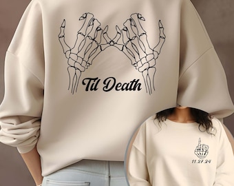 Til' Death Bride Sweatshirt, Engaged Gothic Halloween Wedding Sweater