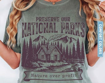 Vintage National Parks T-Shirt, Protect Our Parks, Comfort Colors Tee