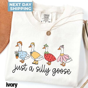 Comfort Colors Silly Goose T-Shirt, Funny Graphic Tee image 1