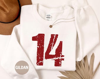 Custom Sports Number Sweatshirt, Personalized Game Day Shirt, College Football Apparel