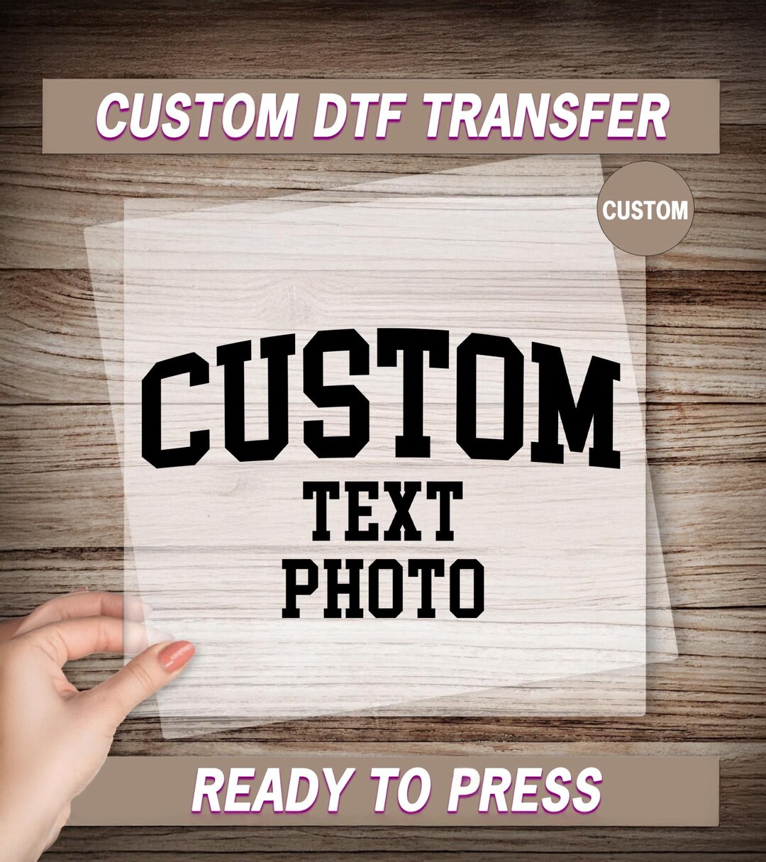 Custom Text & Photo DTF Transfer, Ready to Press - Etsy