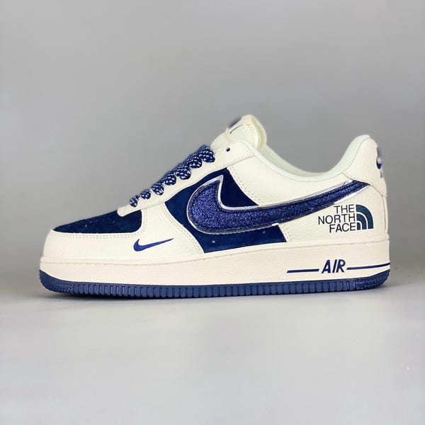 The North Face Inspired AF1 | Hand Painted Blue Air Force 1 | Women's Luxury Sneaker | New Year's Gift