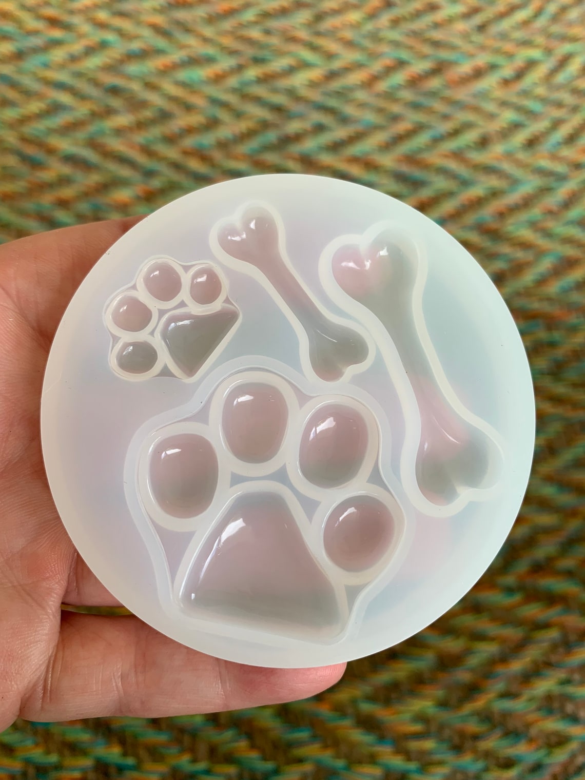 Paw print dog silicone mold for resin or diy craft heart and Etsy