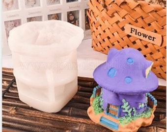 SALE!!! Silicone mushroom fairytale house, 3D mold for resin, diy crafts food safe mold