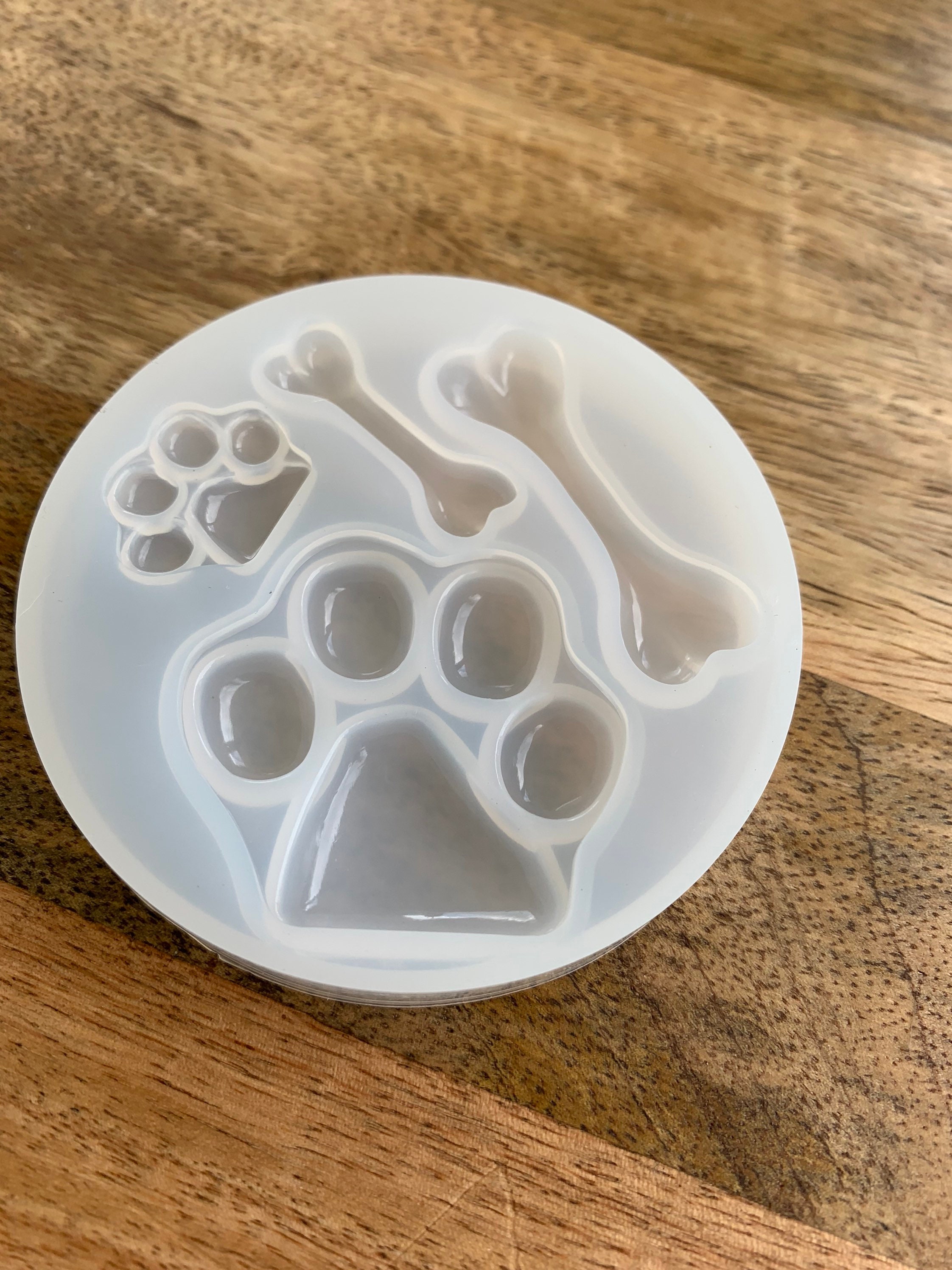 Paw print dog silicone mold for resin or diy craft heart and Etsy