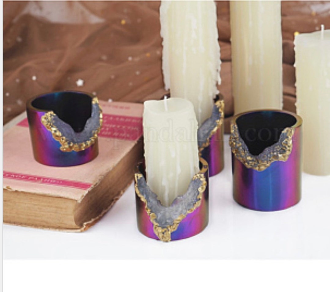 2 Piece Silicone Candle Holder Set 3D Mold for Resin Diy Etsy