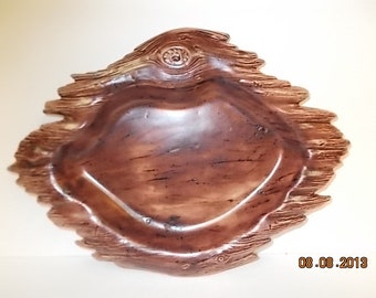 Decorative Hickory Woodgrain Look Ceramic Plate