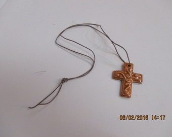 Stoneware Necklace - Cross