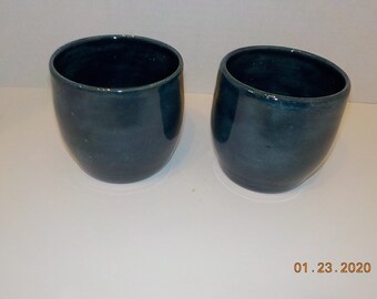 Set of 2 Stoneware Stemless Wine  or whiskey glasses