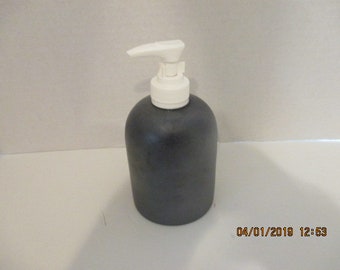 Pewter Glazed Earthenware Lotion or Soap Dispenser