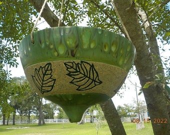 Hanging Stoneware Planter with Textured Glaze