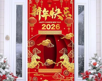 Chinese New Year 2025 Banner Year of the Snake Door Decoration