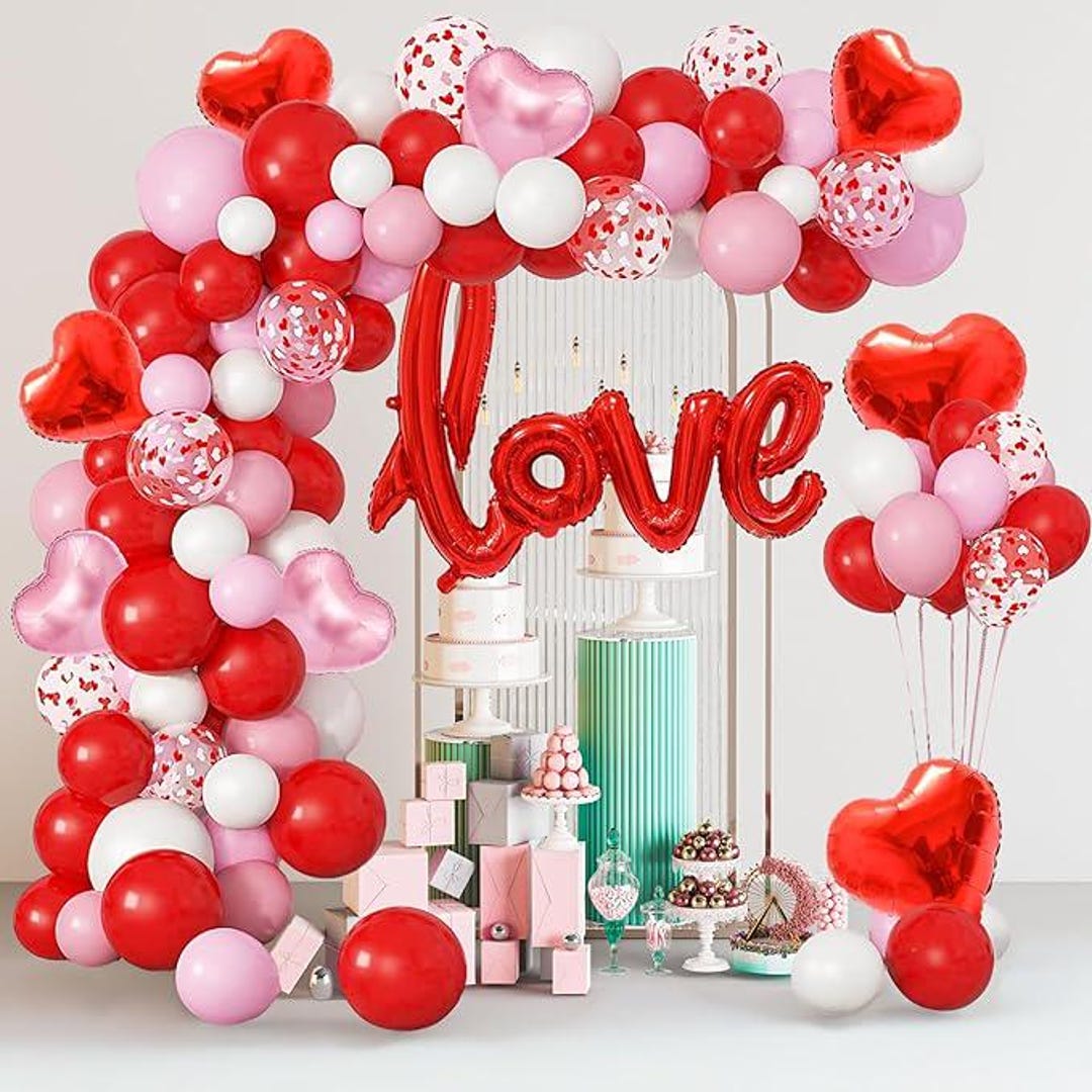 263pcs Valentines Day Balloon Arch Kit Galentines Love Balloon Garland ...